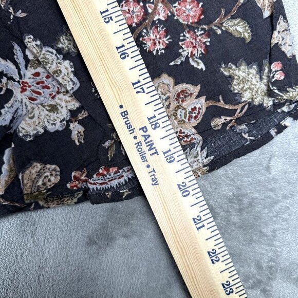 UMGEE Top Womens Small Gray Floral Bell 3/4 Sleeve Tiers Ruffle Blouse Button - Picture 4 of 7